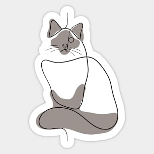 Persian Cat - Simple Minimalist Line Art Design Sticker